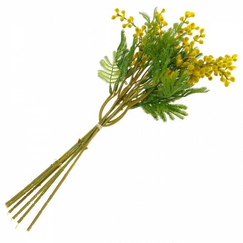 Floristik24 Ramo de plantas artificiales Mimosa amarillo artificial 39cm