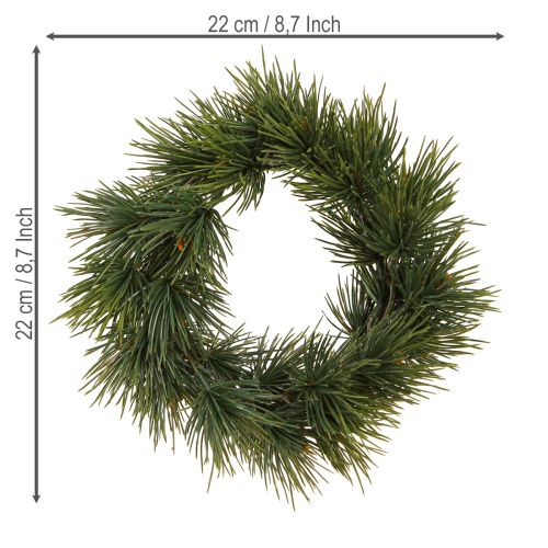 Floristik24 Mini corona de Adviento artificial como agujas de pino reales Ø22cm