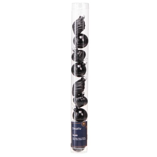 Artículo Mini bolas de árbol de Navidad cristal cebolla negro Ø3cm 9uds