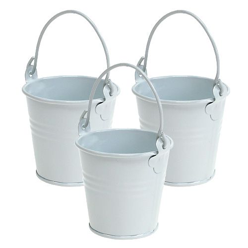 Floristik24 Mini cubo blanco Ø6cm H6cm 12p