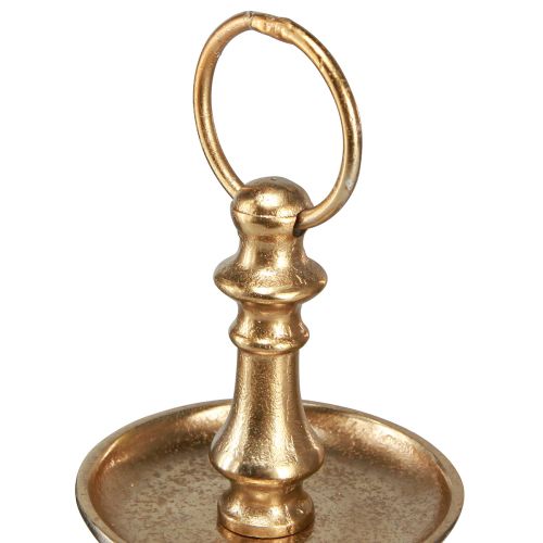 Floristik24 Mini etagere decoración de metal dorado mate decoración de mesa de 2 niveles Al. 22 cm