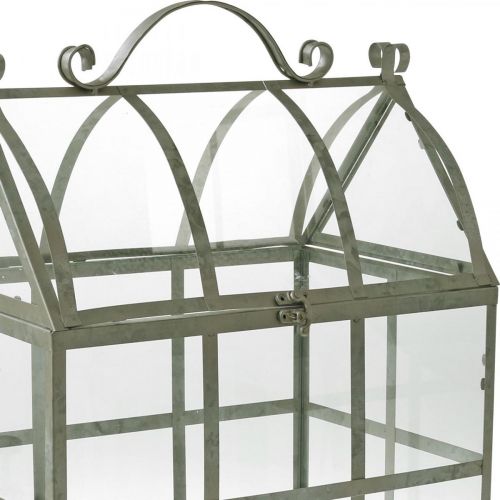 Floristik24 Mini Invernadero Pequeña Casa de Vidrio Decorativa Metal Vidrio H51cm