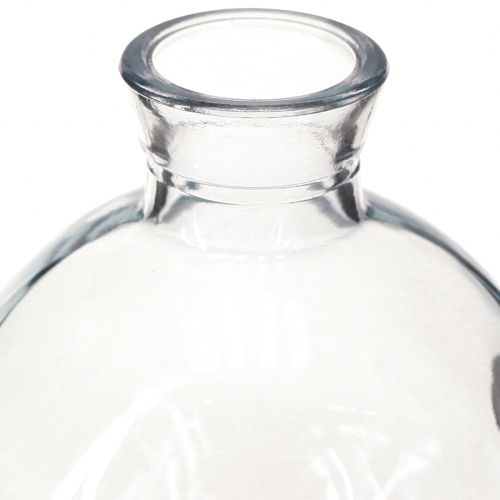 Artículo Mini jarrones de cristal con forma de bulbo teñido de azul Ø7,5cm H9cm 6 uds