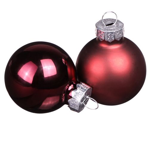 Artículo Mini bolas de cristal para Navidad en Berry Ø3cm 22uds