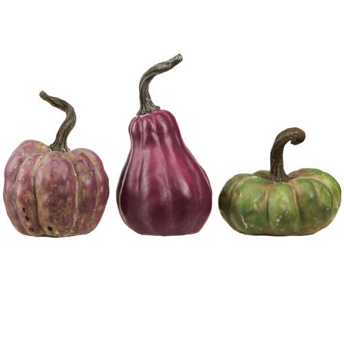 Artículo Mini Calabaza Decoración Verde Baya Decoración Otoño Surtido 7,5/9/11cm 3uds
