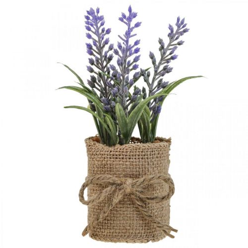 Floristik24 Lavanda artificial Planta de lavanda artificial en saco de yute H15cm