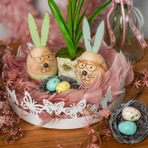 Artículo Mini cesta de Pascua con huevos pastel Coloridos adornos de Pascua Ø6cm 12 piezas