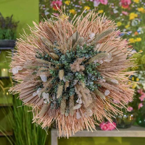 Artículo Mini lanza de palma, flores secas, decoración de adviento, días de conmemoración natural L33–34cm W7–9cm 4pcs