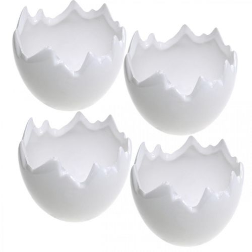 Floristik24 Mini macetero blanco cáscara de huevo Ø8cm H7cm 4pcs