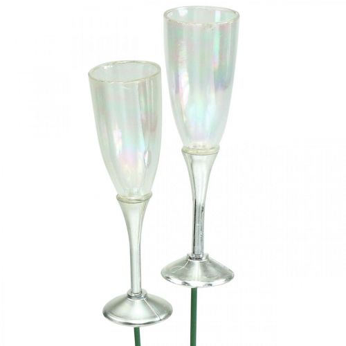 Artículo Mini copa de champán decoración Nochevieja para pegar 7,5cm 24uds