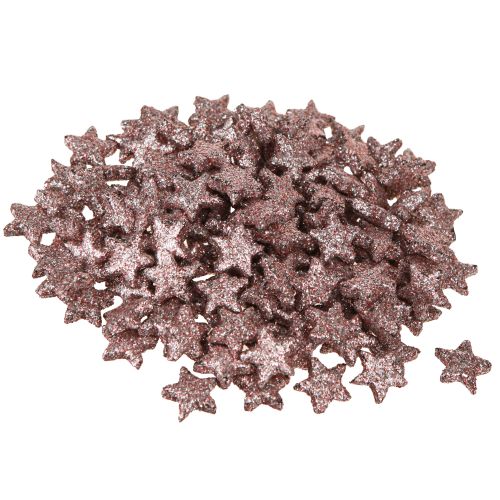 Artículo Mini decoración dispersa estrellas decoración mica rosa 1,5cm 144 piezas