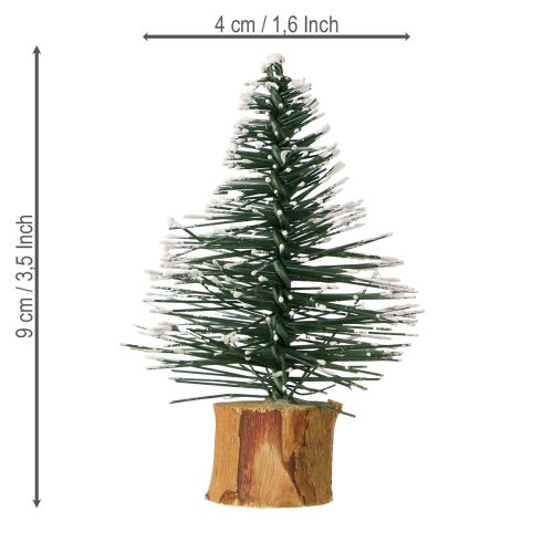 Artículo Mini abetos bosque invernal nevado Ø5cm H8cm 12 uds