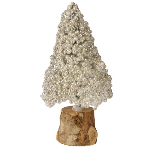 Floristik24 Mini árbol de Navidad decoración de mesa champán blanco H8cm 12 piezas