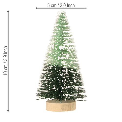 Floristik24 Mini árbol de Navidad artificial con nieve Ø5cm H10cm 6 uds