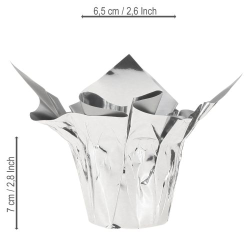 Artículo Mini macetero plateado embalaje de regalo Ø4,5cm H7cm 8 piezas