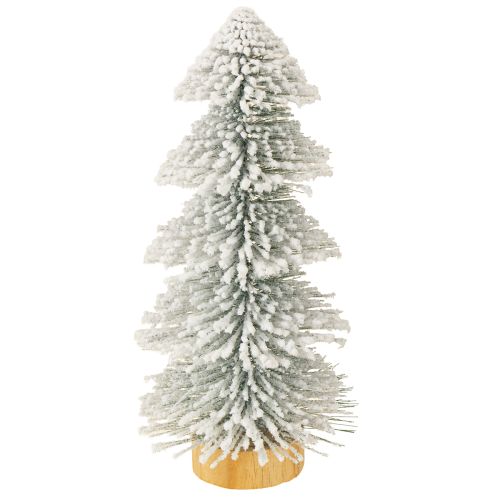 Floristik24 Mini árbol de Navidad iluminado LED abeto con nieve 28cm