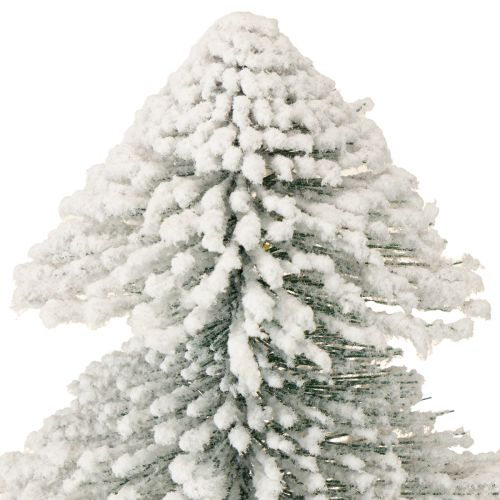 Floristik24 Mini árbol de Navidad iluminado LED abeto con nieve 28cm
