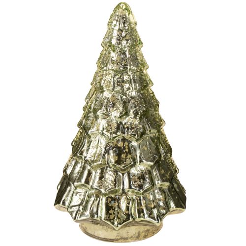 Artículo Mini árbol de Navidad con iluminación LED verde dorado 28cm
