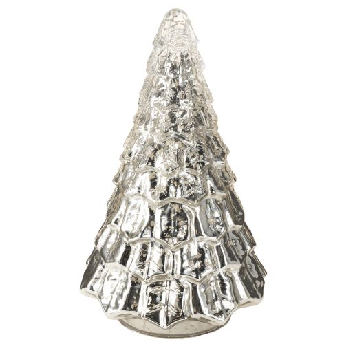 Floristik24 Mini árbol de Navidad con iluminación LED plata oro 28cm