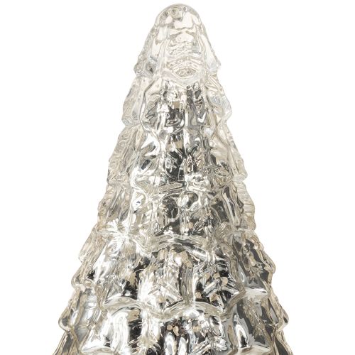 Artículo Mini árbol de Navidad con iluminación LED plata oro 28cm