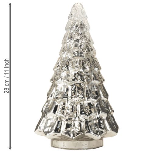 Artículo Mini árbol de Navidad con iluminación LED plata oro 28cm