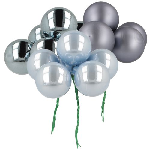 Mini bolas navideñas de cristal azul mate metalizado 40mm 32 uds