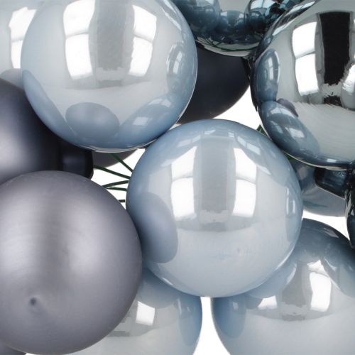 Artículo Mini bolas navideñas de cristal azul mate metalizado 40mm 32 uds