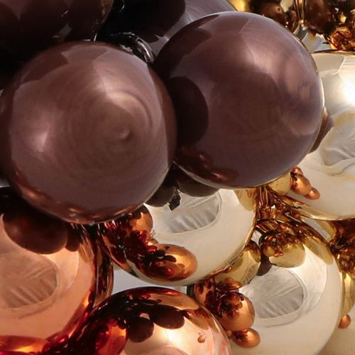 Artículo Mini bolas navideñas alambre de vidrio marrón dorado Ø25mm 140 piezas
