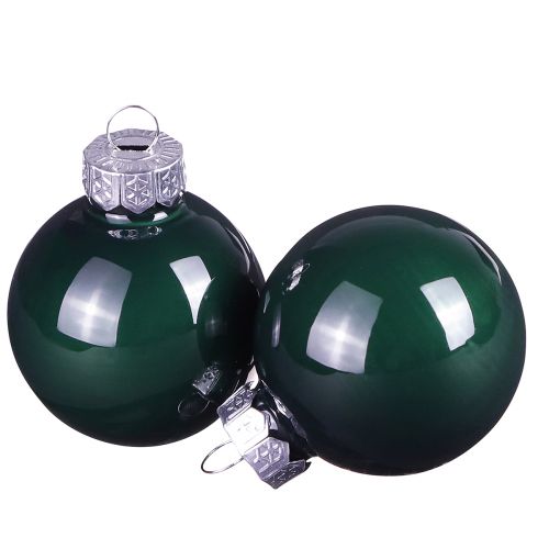 Floristik24 Mini bolas navideñas cristal esmaltado verde Ø3cm 22uds