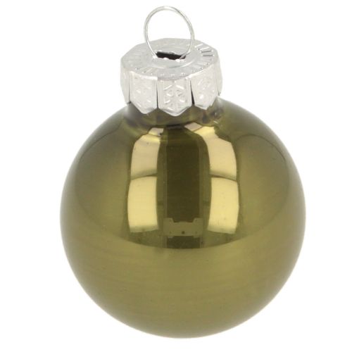 Artículo Mini bolas navideñas de cristal verde plata gris Ø3cm 22uds
