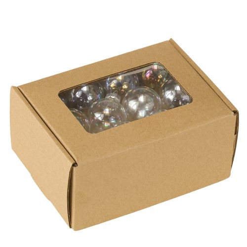 Artículo Mini bolas navideñas de cristal iridiscente transparente 3 cm 22 piezas