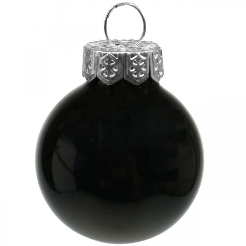 Artículo Mini bolas navideñas cristal negro brillo/mate Ø2,5cm 24 uds