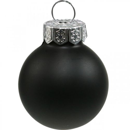 Mini bolas navideñas cristal negro brillo/mate Ø2,5cm 24p