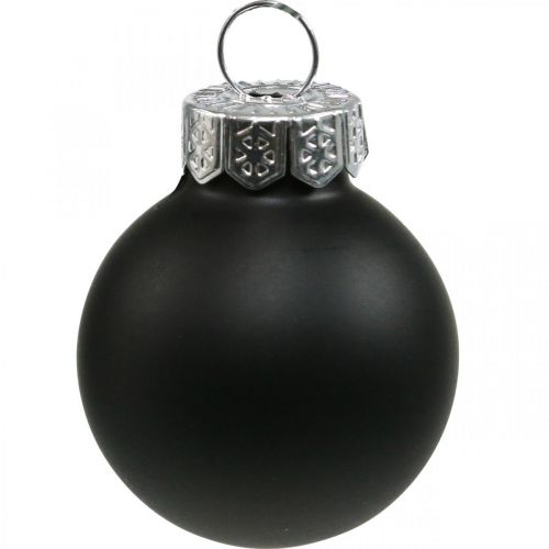 Artículo Mini bolas navideñas cristal negro brillo/mate Ø2,5cm 24 uds