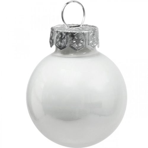 Artículo Mini bolas navideñas cristal blanco brillo/mate Ø2,5cm 24 piezas