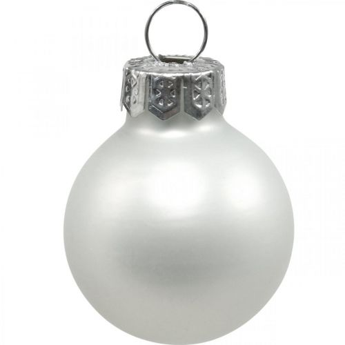 Artículo Mini bolas navideñas cristal blanco brillo/mate Ø2,5cm 24 piezas