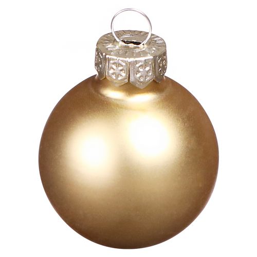 Artículo Mini bolas navideñas de cristal en oro mate brillo Ø3cm 22uds