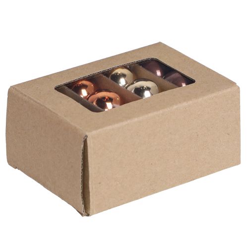 Artículo Mini bolas navideñas mix vidrio marrón dorado Ø3,5cm 22uds