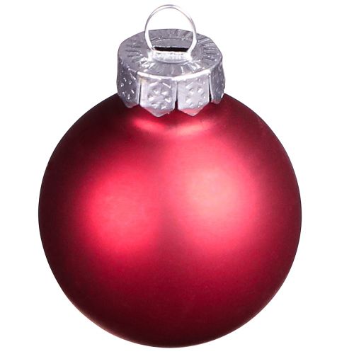 Artículo Mini bolas navideñas rojo vidrio mate brillo Ø3cm 22uds