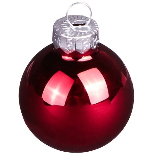 Artículo Mini bolas navideñas rojo vidrio mate brillo Ø3cm 22uds