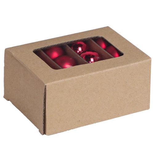 Artículo Mini bolas navideñas rojo vidrio mate brillo Ø3cm 22uds