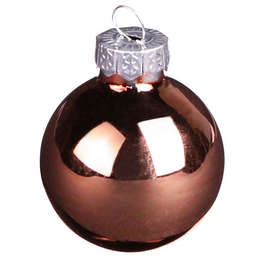 Artículo Mini bolas navideñas plata albaricoque vaso Ø3cm 22uds