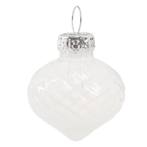 Artículo Mini bolas navideñas bolas de árbol blancas cristal 3cm 9uds