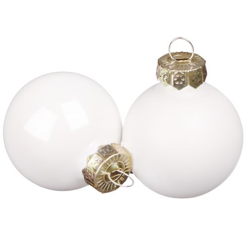 Artículo Mini bolas navideñas vidrio esmaltado blanco Ø3cm 22uds