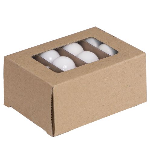 Artículo Mini bolas navideñas vidrio esmaltado blanco Ø3cm 22uds
