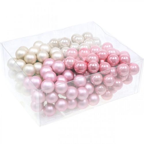 Artículo Mini bolas navideñas en alambre Ø20mm cristal rosa 140p
