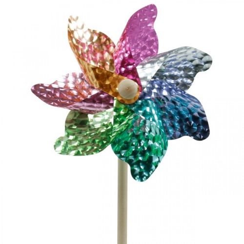 Molino de viento, decoración de verano, molinillo en un palo, colorido, decoración para fiestas de cumpleaños infantiles Ø16cm 4 piezas