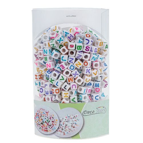 Floristik24 Mini cubo con letras 7mm color 90g