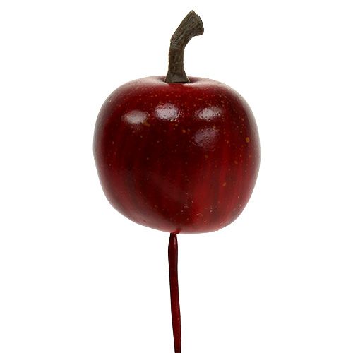 Mini manzanas en alambre 3cm brillo 24p