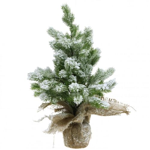 Floristik24 Mini árbol de navidad en saco nevado Ø25cm H42cm